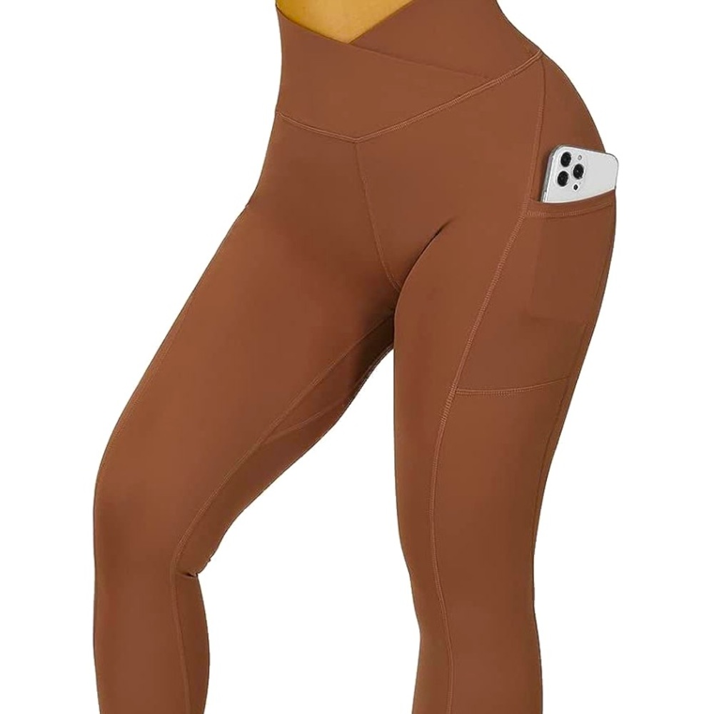 🏷️3/40 High waist brown leggings NEW